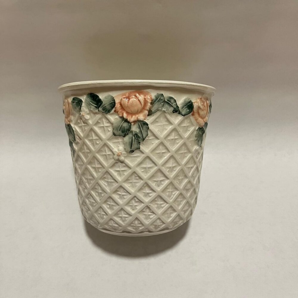 GrandmaCore Zeta Bassano Italy Rose Pottery Planter (with drainage)